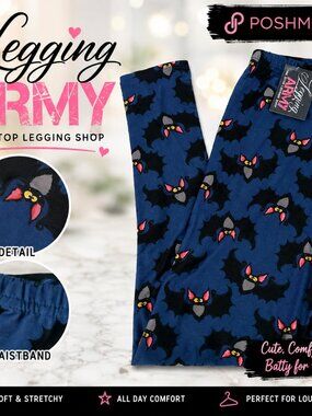 Legging Army Halloween Bat Leggings One Size 3-14
